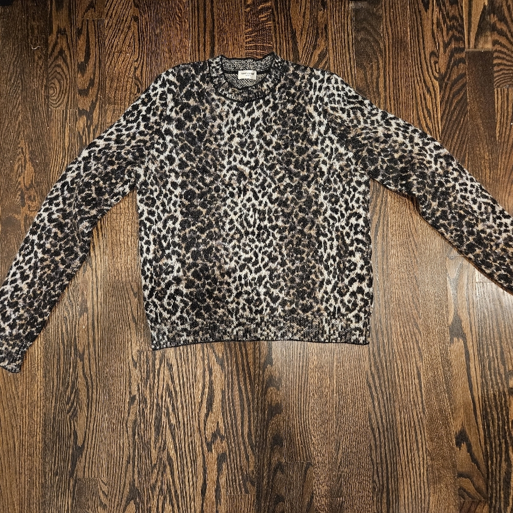 Saint Laurent Mohair Leopard Sweater